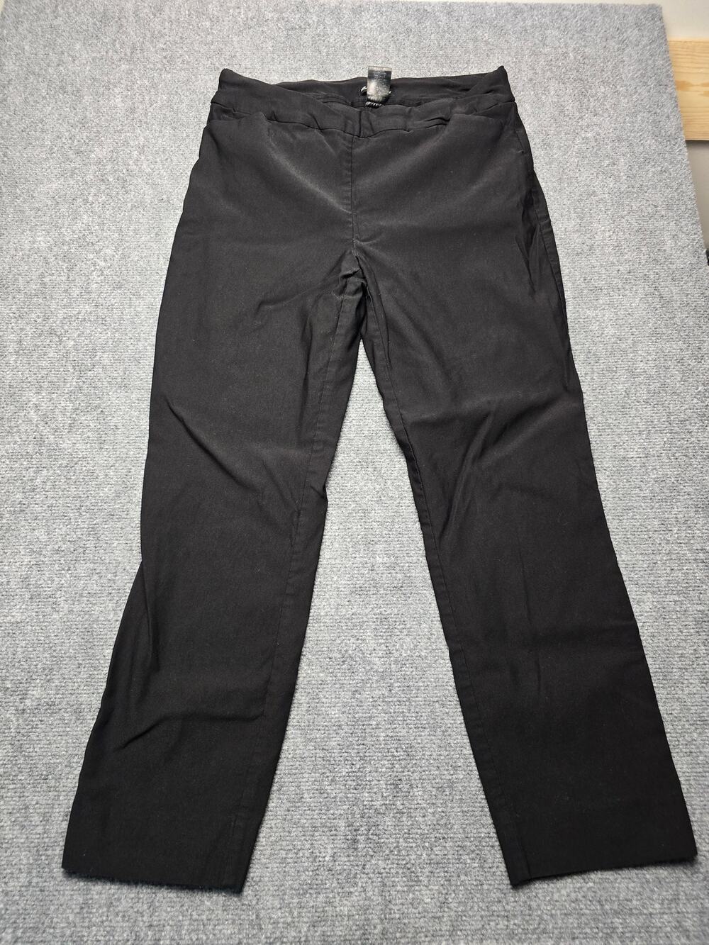 Hilary Radley Black Dress Pants Womens L Pull On Straight Leg Workwear